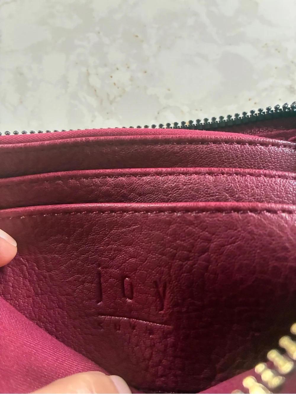 Joy Susan Vegan Leather Wristlet Pouch - Burgundy